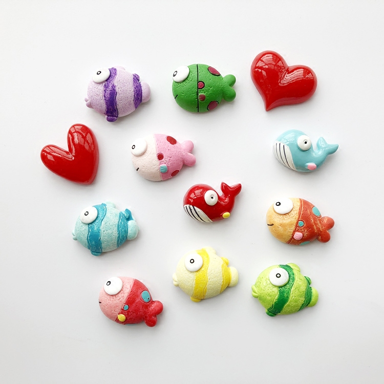 可爱小鱼卡通树脂磁铁冰箱贴