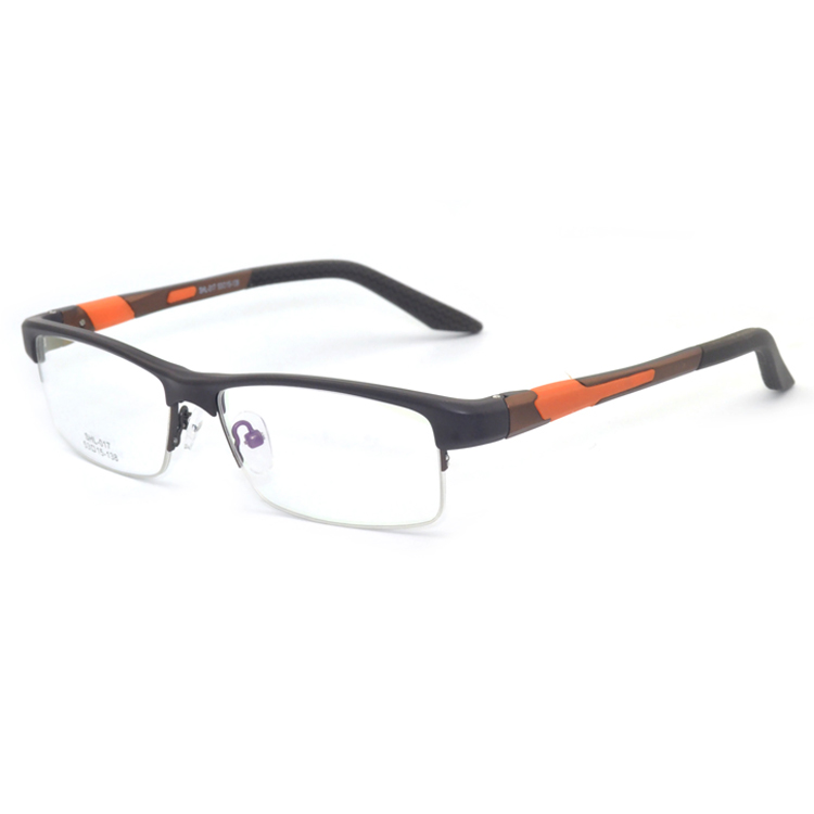 超轻TR90半框运动眼镜框铝镁近视眼镜架配防蓝光变色镜片成品男潮