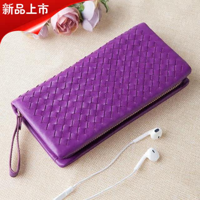 正品汉姆斯女士手包编织羊皮休闲
