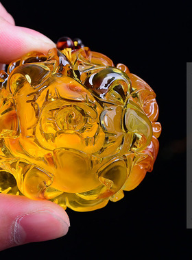 蜜蜡琥珀大块头挂饰石榴石吊坠