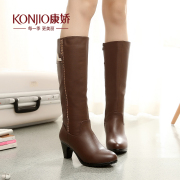 Kang Jiao 2015 fall/winter new style rough high women boots women boots high heel side Zip Boots women boots women's shoes