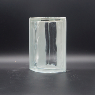 厂家直销晶华正品亮白圆弧形转角云雾纹空心玻璃砖隔断墙玄关景观