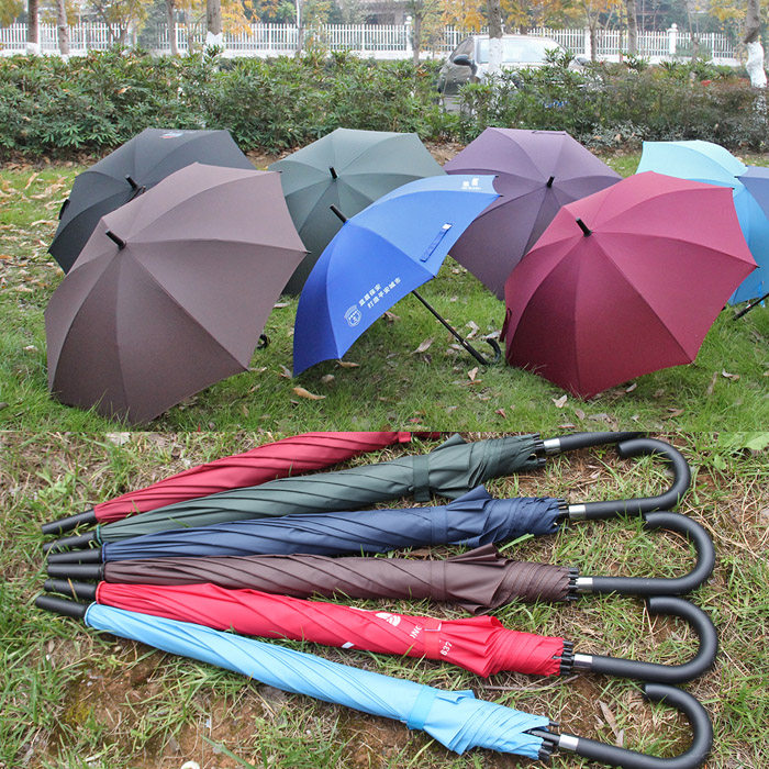 遮阳双骨架长柄雨伞定制