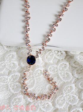 威妮华比拉玫瑰金色奢华毛衣链