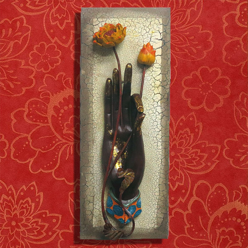 泰式东南亚佛头佛手摆件佛像佛手壁挂家居风水摆设瑜伽装饰壁饰