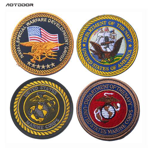 美国战队臂章刺绣毛面徽章魔术贴