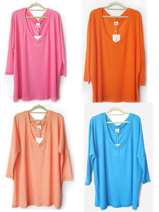 秋装新款大码宽松百搭长款糖果色V领针织衫蝙蝠T恤T裙罩