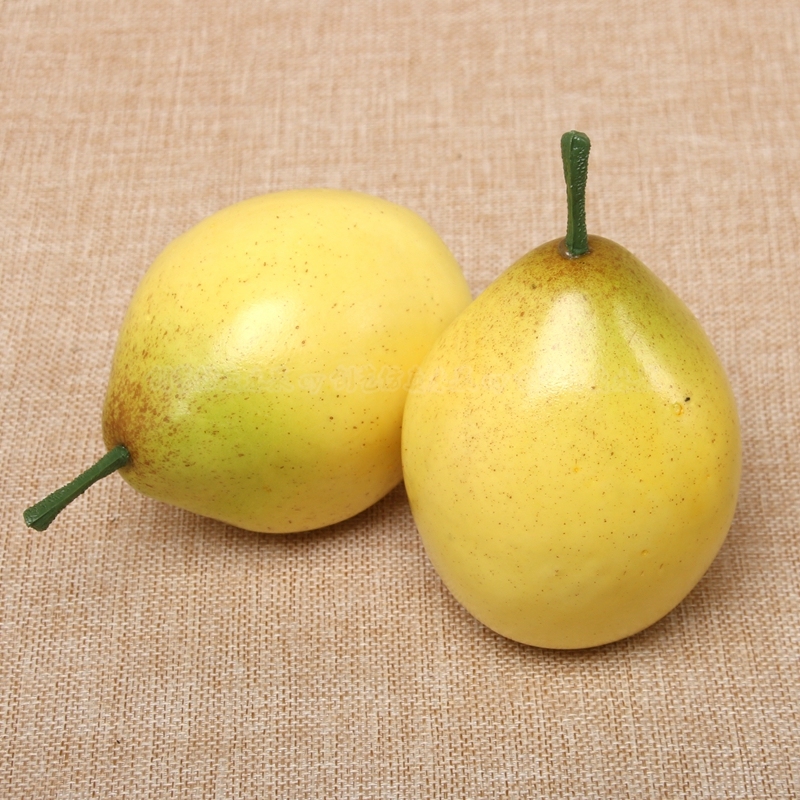 仿真水果雪梨 酒店家居橱柜装饰道具 假梨加重水晶梨摆件玩具