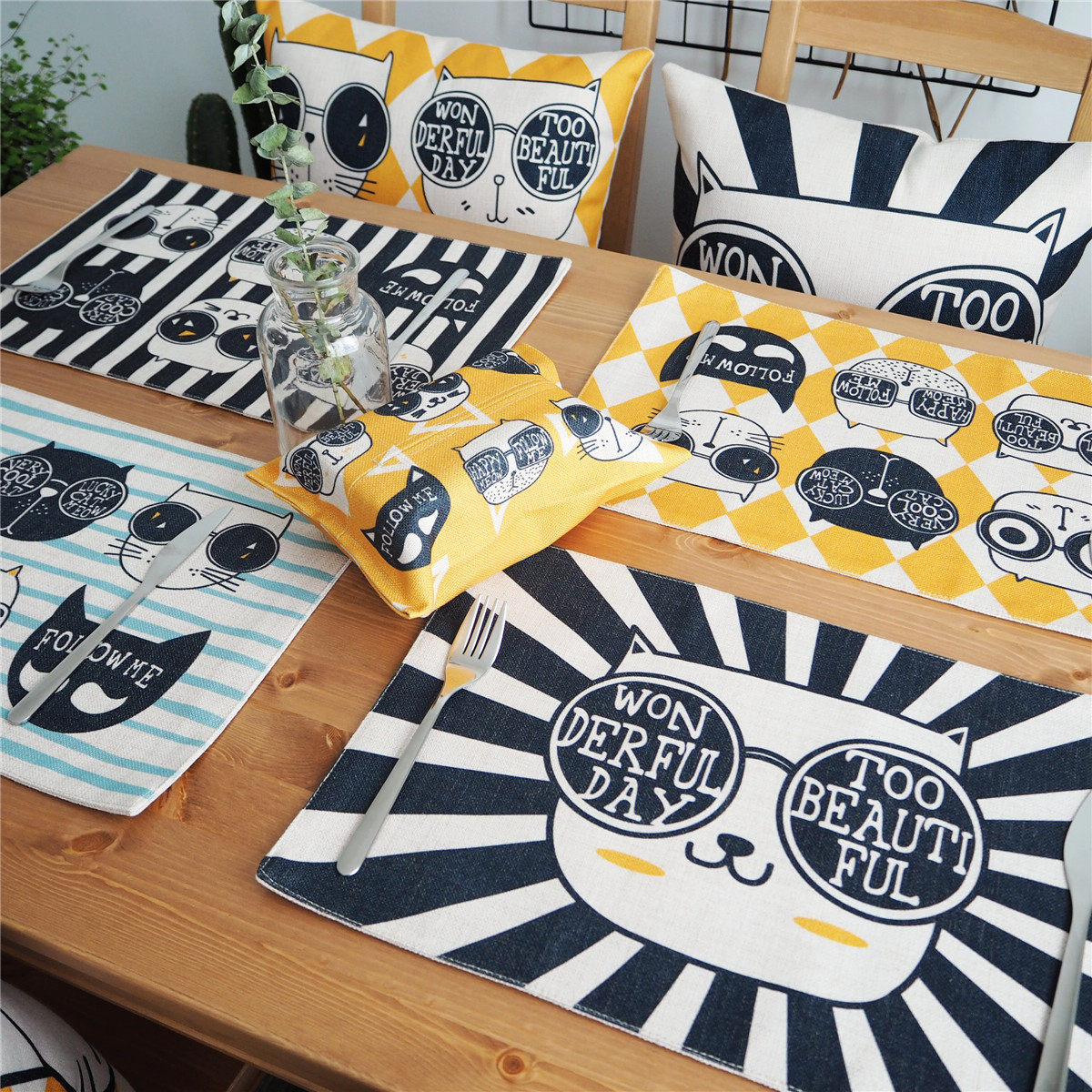 双层加厚棉麻北欧风隔热防烫西餐垫厨房茶几杯垫碗盘锅垫子餐桌垫,居家布艺,餐垫,淘宝优惠券,粉丝福利购,淘宝优惠卷