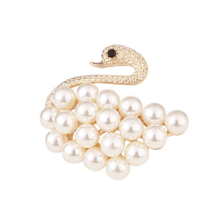 满包邮欧美外贸饰品复古珍珠天鹅胸针披肩扣韩版胸花配饰气质百搭