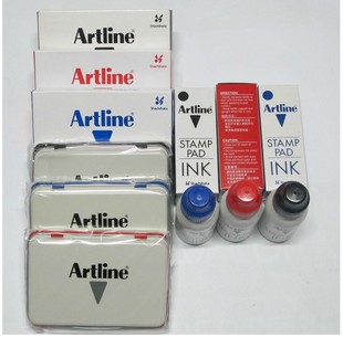 正品日本印台 Artline旗牌 印台EHJ-3大号印台 红 蓝 黑 速干