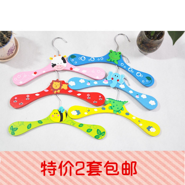 童装卡通拍照木质衣架裤架套婴幼衣架