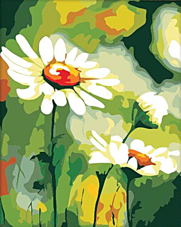 diy数字油画包邮特价风景客餐厅情侣花卉抽象动漫40*50风中的雏菊