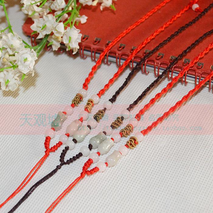 翡翠扭结玉珠路路通瓶子项链绳 吊坠挂绳 玉器饰品配件厂家