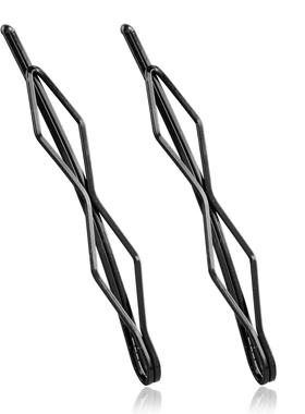 简约黑色亮漆菱形边夹 护士发夹 日用琐碎发 一字夹对夹 J050