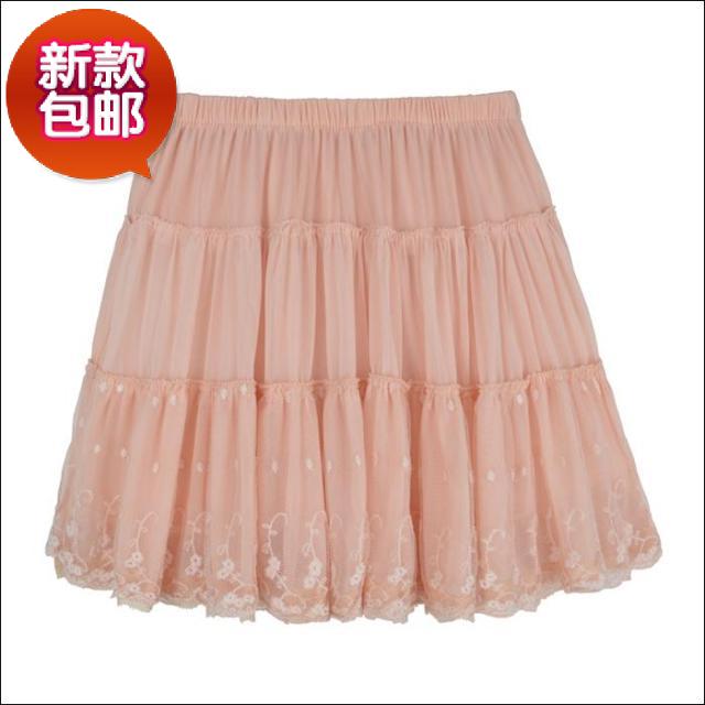 包邮夏季新款蕾丝纱裙女裙大码短裙子打底裙 甜美超短裙四季可搭