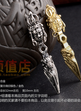 藏银色玛哈嘎拉佛首羯磨杵金刚橛