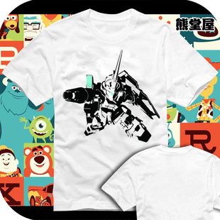 机动战士高达敢达 Unicorn Gundam独角兽高达纯棉T恤短袖男女衣服
