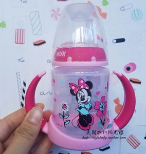 美国加州采购正品NUK婴幼儿儿童学饮杯 软硅胶鸭嘴米妮杯/大象杯