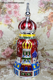 俄罗斯锡金属牙签筒盒罐底部可做开瓶器大尖顶城堡形银红色 Z1特价