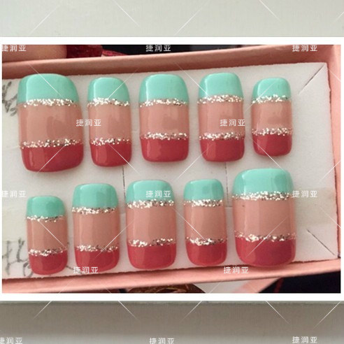 小清新穿戴显手白手工定制光疗可爱甲片定制做长短假指甲贴片包邮