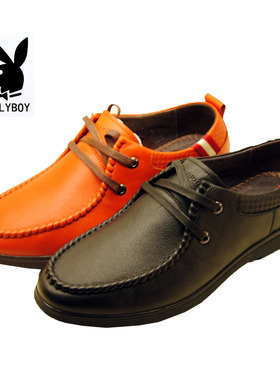 花花公子男鞋英伦潮流真皮商务休闲单鞋子151-856036/151-856037