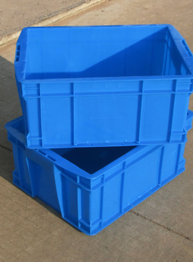 小号蓝色塑料周转箱长方形物流筐工具收纳整理盒货箱392*305*190