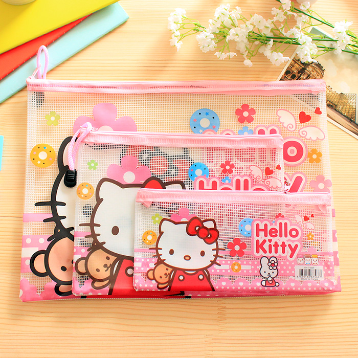 hellokitty可爱卡通透明文件袋A4资料票据夹韩国文具办公用品笔袋 文具电教/文化用品/商务用品 文件袋 原图主图