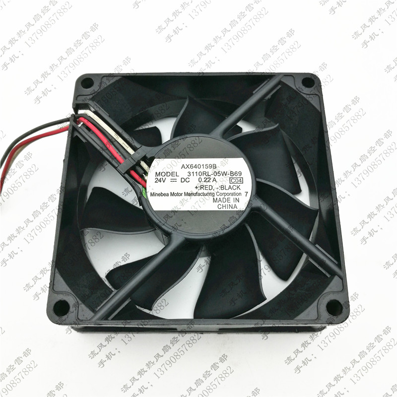 NMB 3110RL-05W-B69 24V 0.22A AX640159B 8025 3线 双滚珠风扇