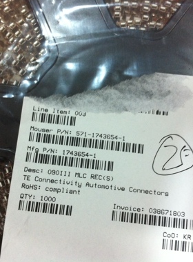 1743654-1 泰科/安普 TE/AMP 连接器端子 镀锡插针 进口原装正品