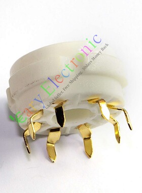 八脚陶瓷PCB电子管镀金管座GZC8-Y-G适5Z2P 6j8p EL34 KT88 6V6等