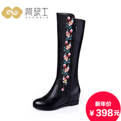 Alang 2015 fall/winter new products increased high women's boots leather tall boots breathable wool-283