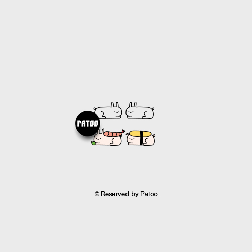 【PATOO怕痛】原创防水纹身贴寿司兔Sushi Rabbit可爱创意动物ins