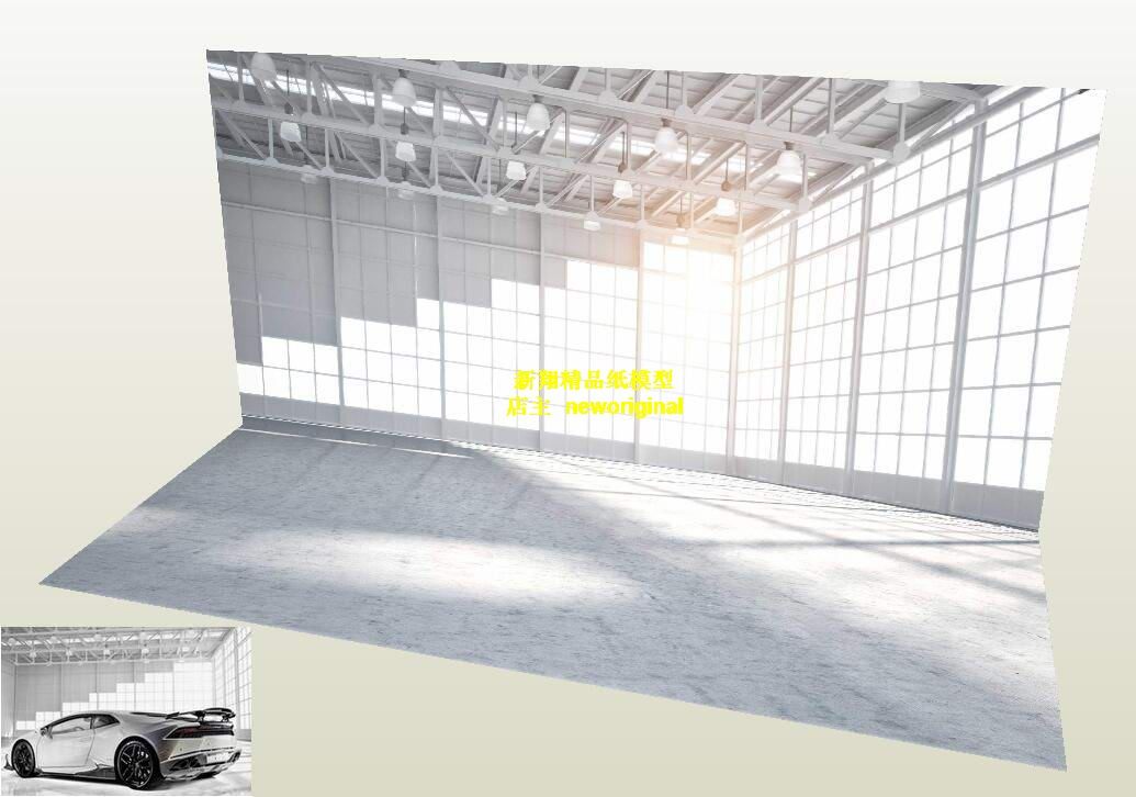 1比18飞机场停机库 仓库 停车场 建筑场景 车模场景 汽车场景模型