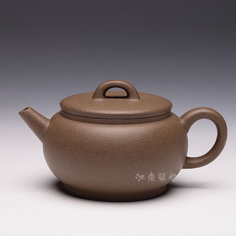 宜兴紫砂壶实力派名家汉鼓220cc茶壶江东草堂 青灰段泥钱丽君