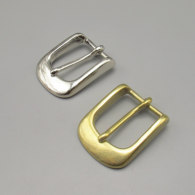 吾匠日本进口手工皮具30mm黄铜针式皮腰肩带扣半口字形腰带头B-18