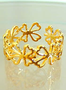 欧美风饰品金色开口镂空漂亮戒指