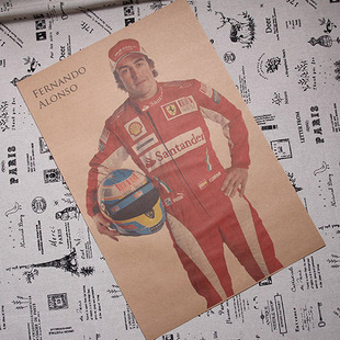 阿隆索海报AlonsoF1赛车宣传画雷诺Renault 迈凯轮车队装饰画定制