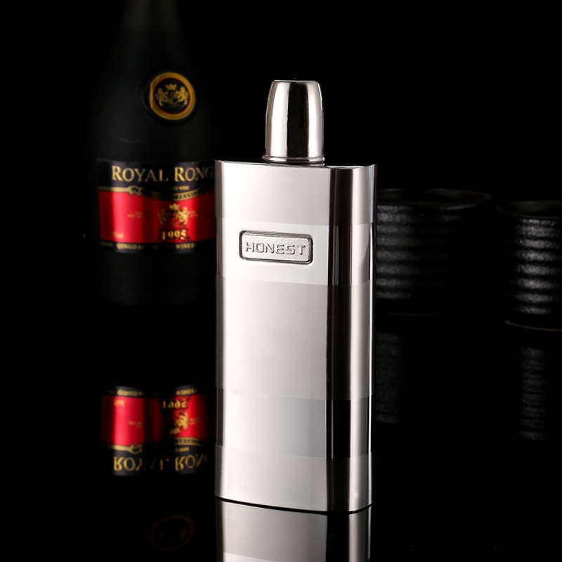 百诚不锈钢大酒壶 正品户外随身便携12盎司家用男人士专用老式款