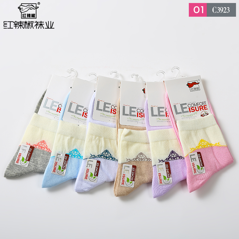 Chilli红辣椒 薄棉袜 中筒 短袜 女船袜休闲3922 3923 3923 3841