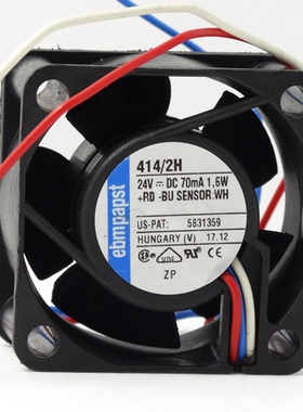 全新原装德国papst TYP 414/2H 24V 1.6W 4CM 4020三线变频器风扇