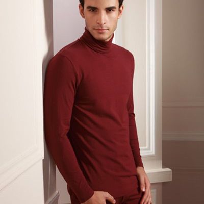 莫代尔男士高领保暖打底衫