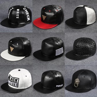 帽子男pu皮帽秋季平沿帽棒球帽百搭秋天皮质遮阳帽女韩版潮鸭舌帽