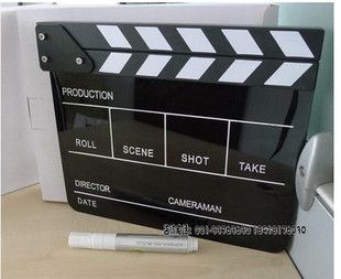 摄影街拍板 白色场记板 影视影室棚拍全英文打板 送黑色水笔 可擦
