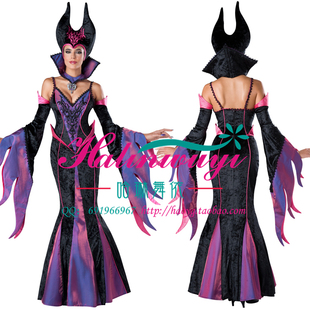 沉睡魔咒安吉丽娜朱莉黑暗女巫cosplay服装有帽子万圣节角色扮演