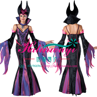 沉睡魔咒安吉丽娜朱莉黑暗女巫cosplay服装有帽子万圣节角色扮演
