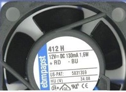 正品德国 Ebm-papst风扇 TYP 412H 4020 12V 1.6W 130mA 4厘米/CM