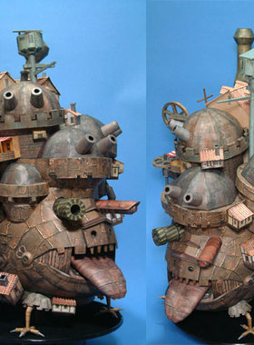 需自制！哈尔的移动城堡陆地版超大2米高宫崎骏卡通3D纸模型96044