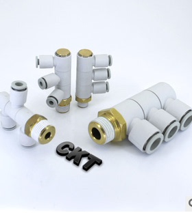 SMC型CKT快速接头KQ2VT系列单头3组直角外螺纹接插4-12mm适用真空