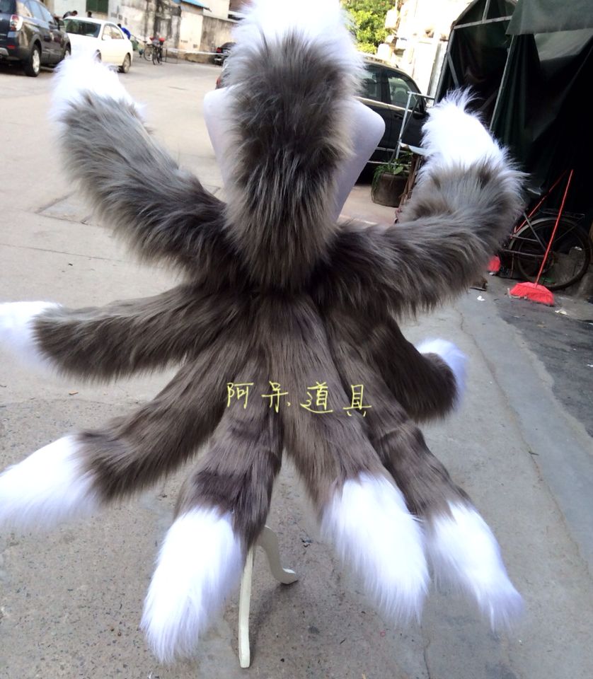 九尾妖狐暗影阿狸尾巴英雄联盟LOL九尾狐尾巴cosplay道具